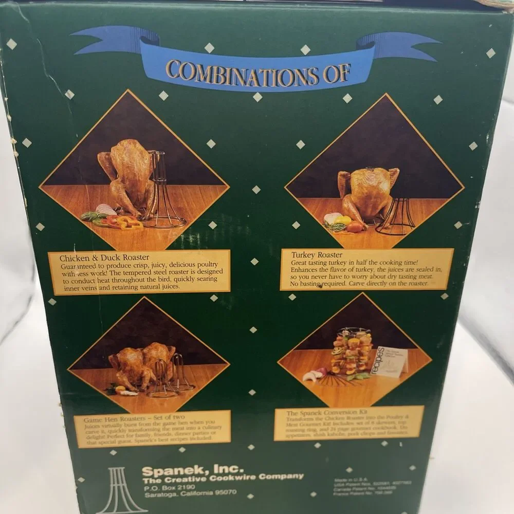 Spanek Original Vertical Roaster Collection New w/ Recipes Poultry Roast,NEW